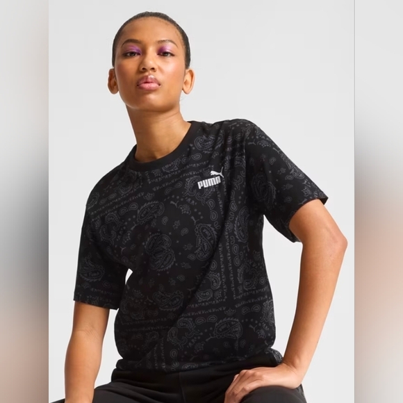 Puma Essentials Paisley Women Patterned Tee Medium - Picture 1 of 7